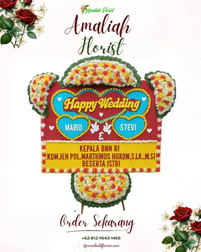 Karangan Papan Bunga Pernikahan di Kayuringinjaya
